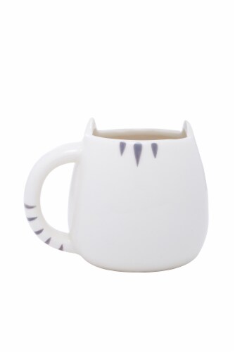 PMI Worldwide Cat Shaped Mug - White Perspective: front