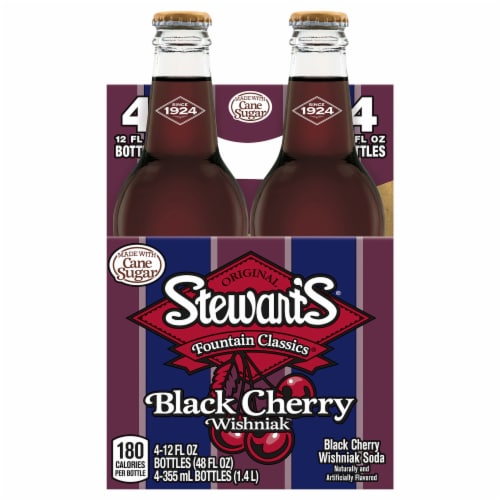 Stewart's Black Cherry Wishniak Soda Perspective: front