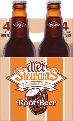 Stewart's Diet Root Beer Soda Perspective: front