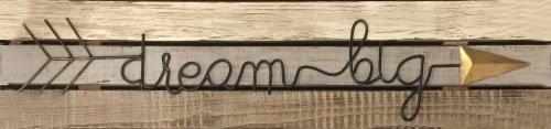 Crystal Art Gallery Dream Big Arrow Wood Sign Perspective: front