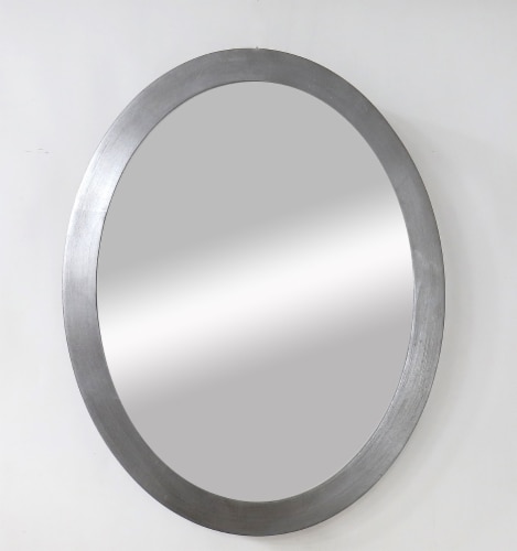 29x23 Oval Silver Leaf Mirror Perspective: front