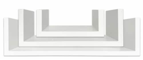 Wood U Shelf - White Perspective: front