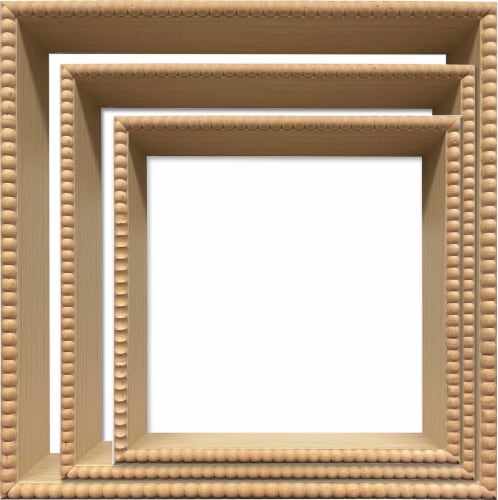 Box Shelves - Natural Wood Perspective: front