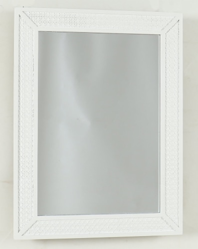 Rattan White Mirror Perspective: front