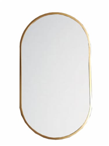 Crystal Art Gallery Gold Pill Shaped Metal Mirror Decor Perspective: front