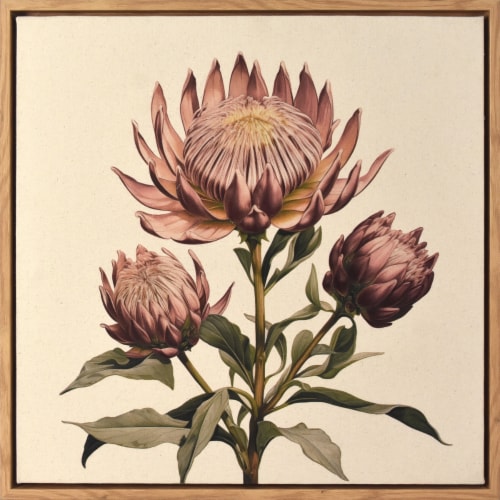 Crystal Art Gallery Pink Protes Linen Wall Art Perspective: front