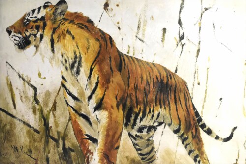 Large Art Tiger Box Top Perspective: front