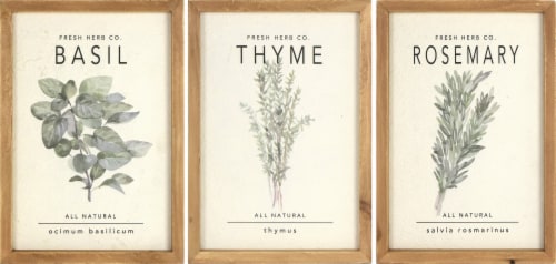 Assorted Herbs Wall Art On Textured Paper Perspective: front