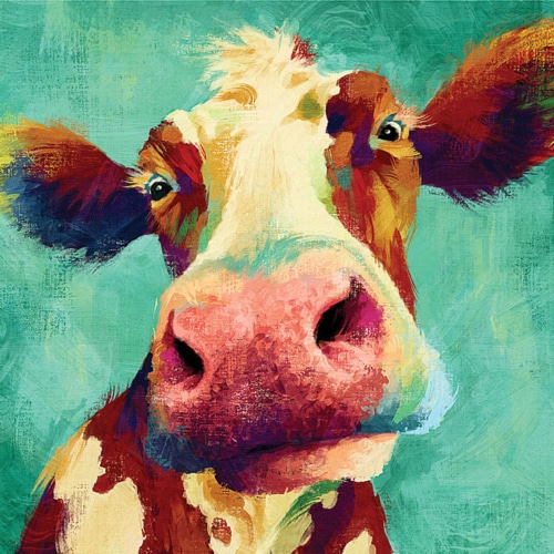 Crystal Art Gallery Humor Cows Canvas Perspective: front