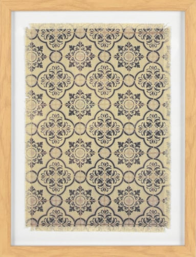 Navy Tile Linen Wall Art Perspective: front