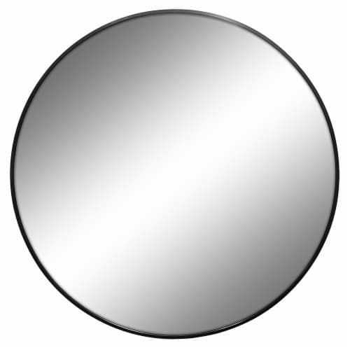 Crystal Art Gallery Black Round Metal Mirror Perspective: front