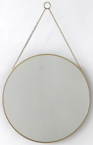 Crystal Art Gallery Hanging Chain Wood Mirror Perspective: front
