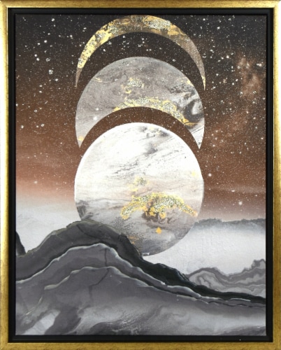 Framed Moon Phase Art Perspective: front