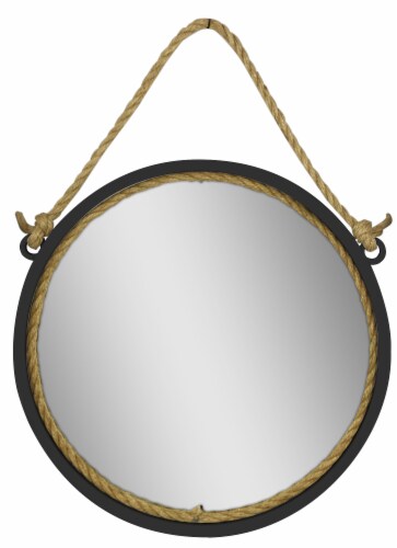 Crystal Art Gallery Round Rope Hanging Mirror Perspective: front
