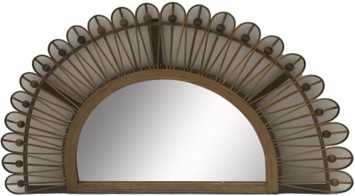 Crystal Art Gallery Half Round Rattan Mirror Perspective: front