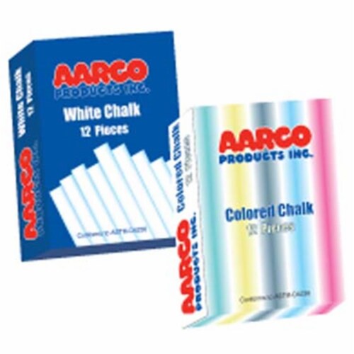 AARCO Products CCS-12 Colored Chalk 12 Boxes Perspective: front