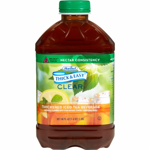 Thick & Easy Thickened Beverage Iced Tea 46 oz. Bottle Perspective: front