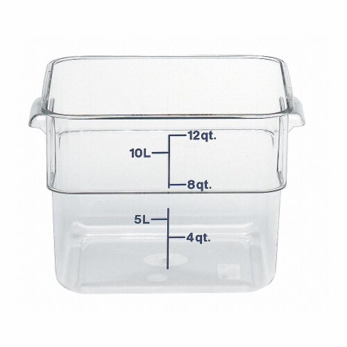 Cambro 12 Quart Container 6 Pack - Clear (Use Lid No. 4UJZ8) Perspective: front