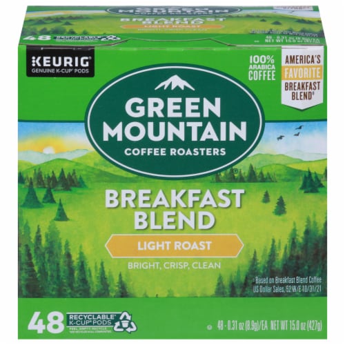 Green Mountain Coffee Roasters® Breakfast Blend Light Roast K-Cup Coffee Pods Perspective: front
