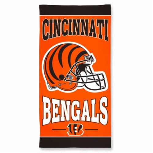 Cincinnati Bengals Towel 30x60 Beach Style Perspective: front