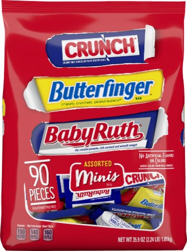 Butterfinger and Co. Bulk Mix of Mini Butterfinger CRUNCH and Baby Ruth Candy Bars Perspective: front