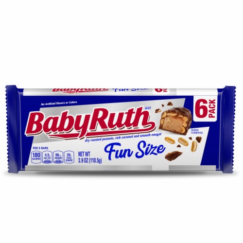 Baby Ruth Chocolatey Peanut Caramel Nougat Fun Size Individually Wrapped  Candy Bars, 6 ct / 3.9 oz - Kroger