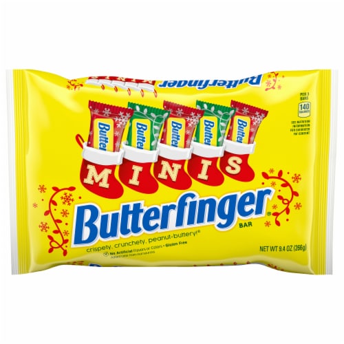 Butterfinger Chocolatey Peanut-Buttery Holiday Minis Candy Bars Perspective: front