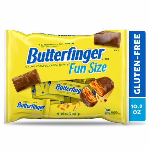 BUTTERFINGER Fun Size Peanut Butter Chocolate Candy, Simpsons Edition Bag, Individually Wrapped Perspective: front