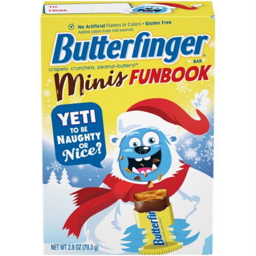 Butterfinger Minis Holiday Funbook Perspective: front