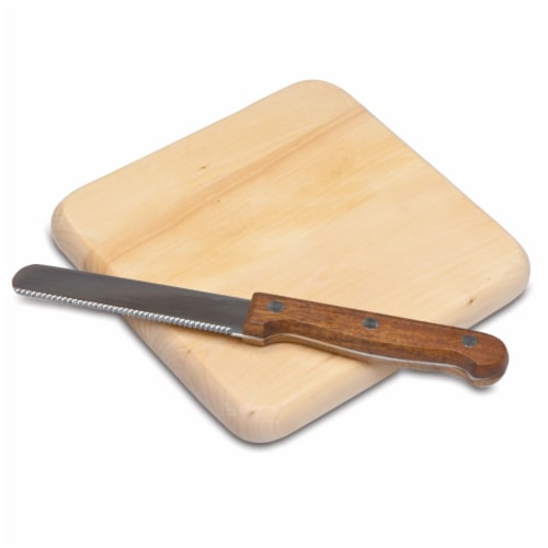 6" Square Cutting Board, Rubberwood Perspective: front