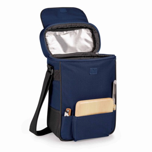 Duet Wine & Cheese Tote, Navy Blue Perspective: front