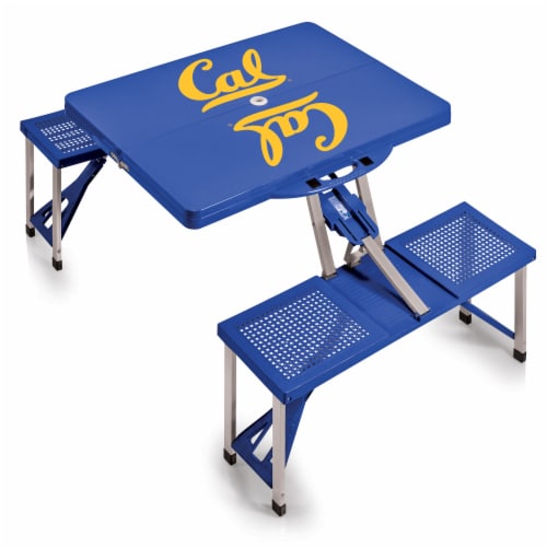 Cal Bears - Picnic Table Portable Folding Table with Seats Perspective: front