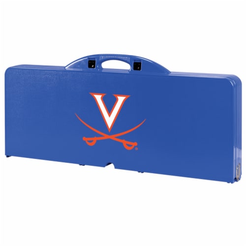 Virginia Cavaliers - Picnic Table Portable Folding Table with Seats Perspective: front