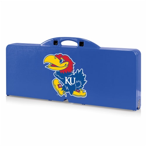 Kansas Jayhawks - Picnic Table Portable Folding Table with Seats Perspective: front