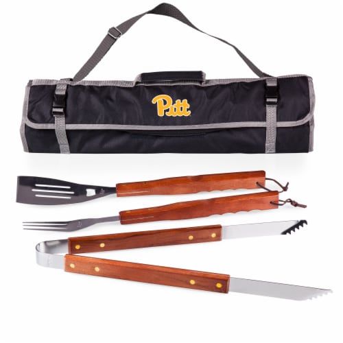 Pitt Panthers - 3-Piece BBQ Tote & Grill Set Perspective: front