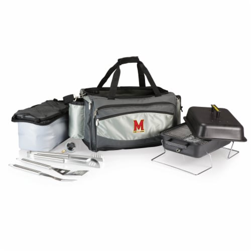 Maryland Terrapins - Vulcan Portable Propane Grill & Cooler Tote Perspective: front
