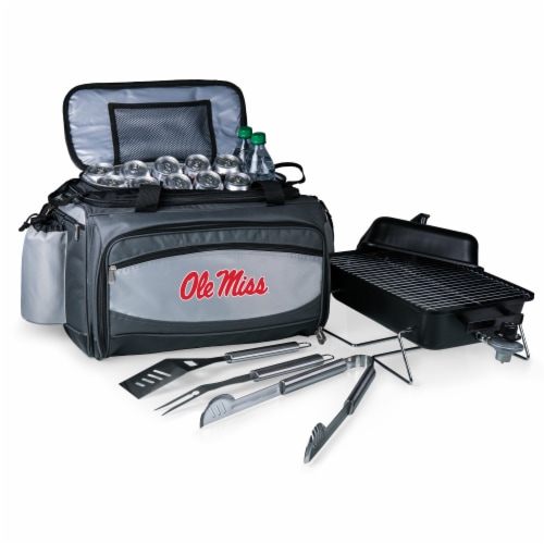 Ole Miss Rebels - Vulcan Portable Propane Grill & Cooler Tote Perspective: front