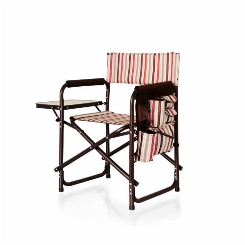Sports Chair, Moka Collection - Brown with Beige & Red Accents Perspective: front