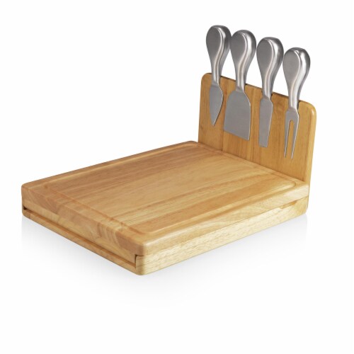 Asiago Cheese Cutting Board & Tools Set, Rubberwood Perspective: front