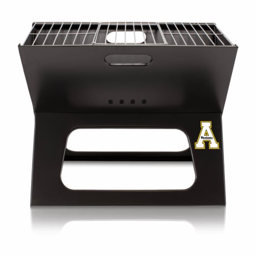 App State Mountaineers - X-Grill Portable Charcoal BBQ Grill Perspective: front