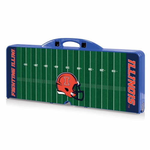 Illinois Fighting Illini - Picnic Table Portable Folding Table with Seats Perspective: front