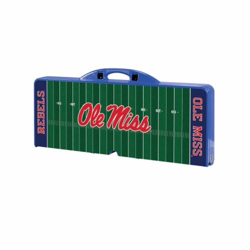 Ole Miss Rebels - Picnic Table Portable Folding Table with Seats Perspective: front