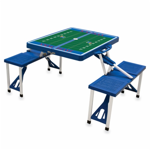 Kansas Jayhawks - Picnic Table Portable Folding Table with Seats Perspective: front