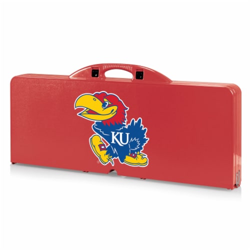 Kansas Jayhawks - Picnic Table Portable Folding Table with Seats Perspective: front