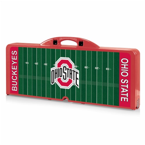 Ohio State Buckeyes - Picnic Table Portable Folding Table with Seats Perspective: front