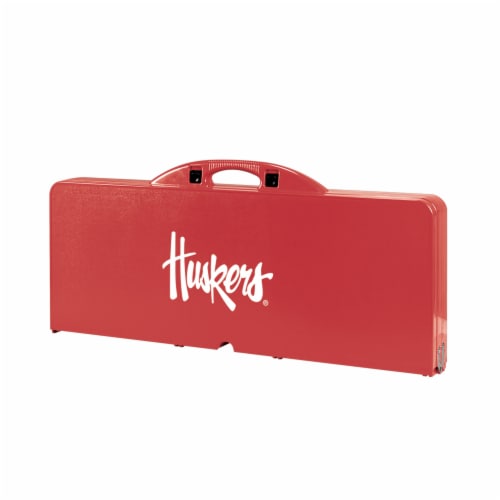 Nebraska Cornhuskers - Picnic Table Portable Folding Table with Seats Perspective: front
