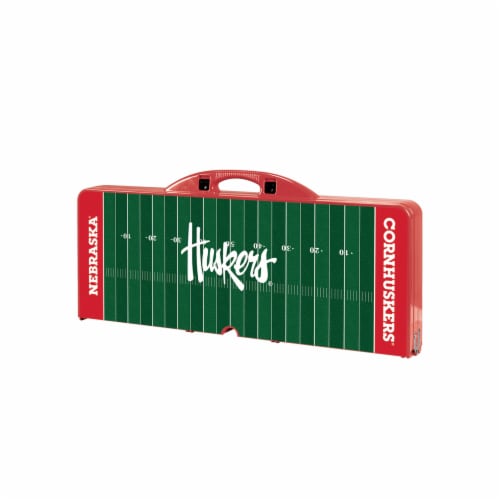 Nebraska Cornhuskers - Picnic Table Portable Folding Table with Seats Perspective: front