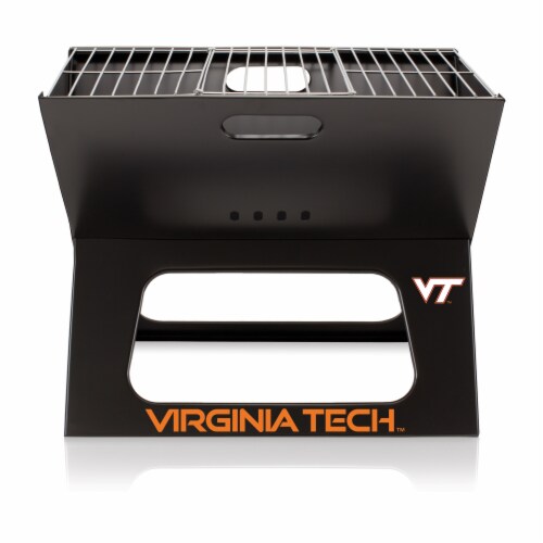 Virginia Tech Hokies - X-Grill Portable Charcoal BBQ Grill Perspective: front