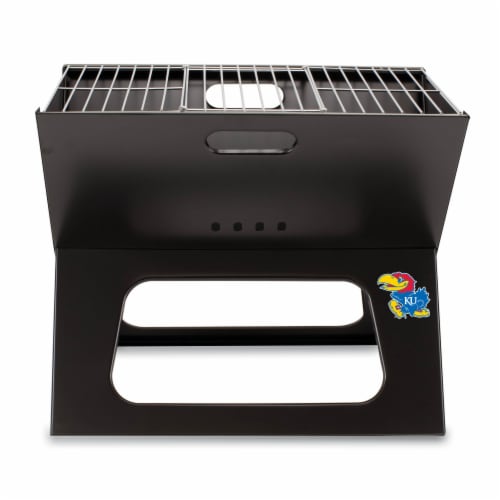 Kansas Jayhawks - X-Grill Portable Charcoal BBQ Grill Perspective: front
