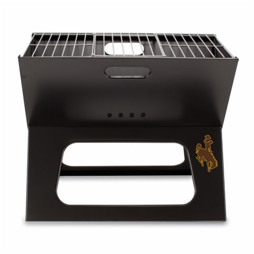 Wyoming Cowboys - X-Grill Portable Charcoal BBQ Grill Perspective: front
